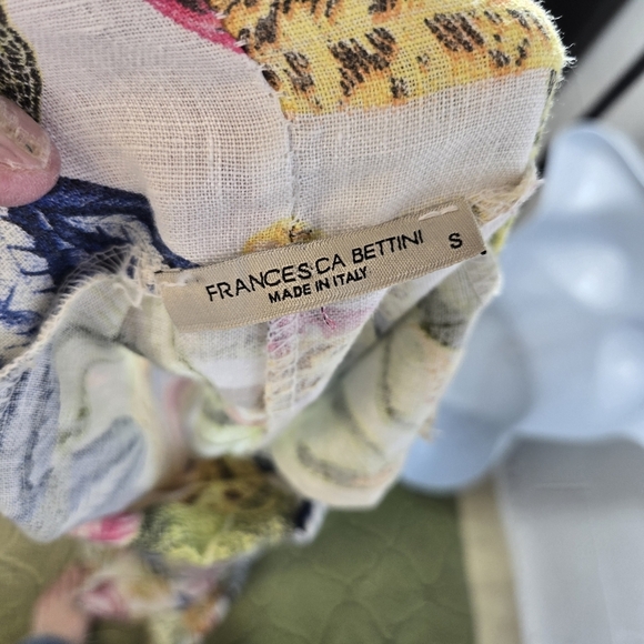 Francesca Bettini Linen Floral Sleeveless Long Maxi Dress - Picture 2 of 9